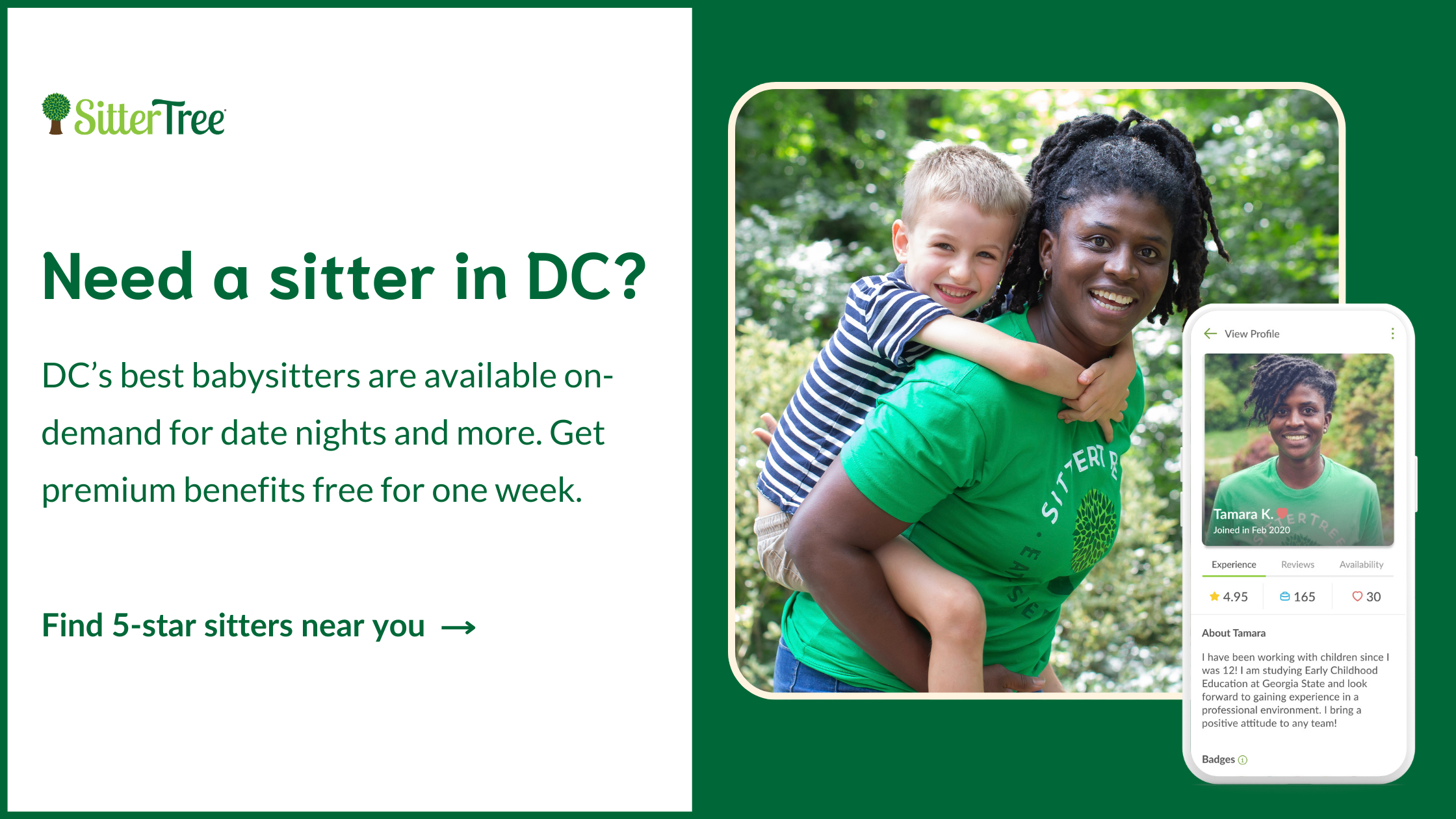 a DC sitter lovingly babysits