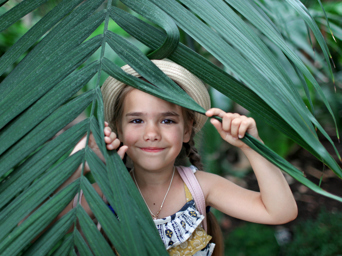 things to do in Atlanta with kids: girl in a garden